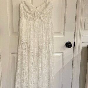 For Love And Lemons Lorena White Lace Maxi Dress Size S